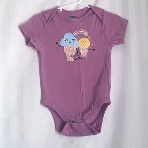 Old Navy Girls Ice Cream Bodysuit Lavender Purple Auntie's Sunshine 18-24M